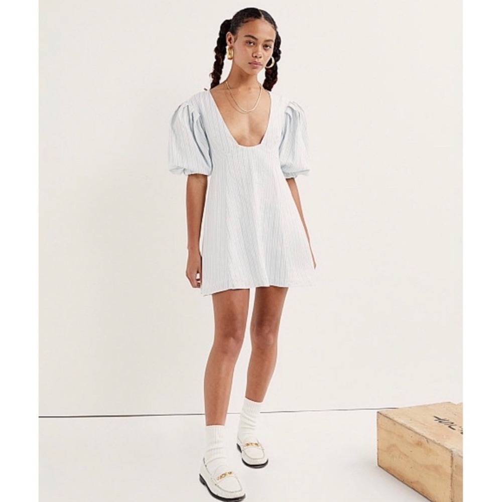 NWT For Love & Lemons‎ Leslie Mini Dress Blue Size XS $229